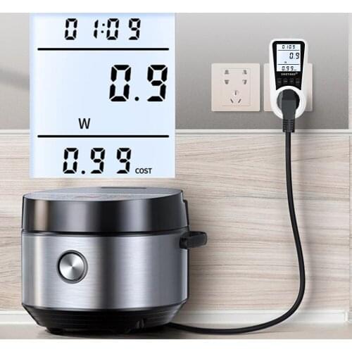 Digital LCD Power Meter Wattmeter Socket Wattage Monitor Electricity Kwh Energy Meter Measuring Outlet Power Analyzer