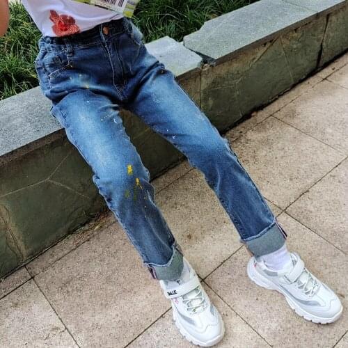 Chumhey 0-8T Top Quality Spring Kids Jeans Children Pants Boys Girls Denim Trousers broken hole Child Clothing Boys Clothes