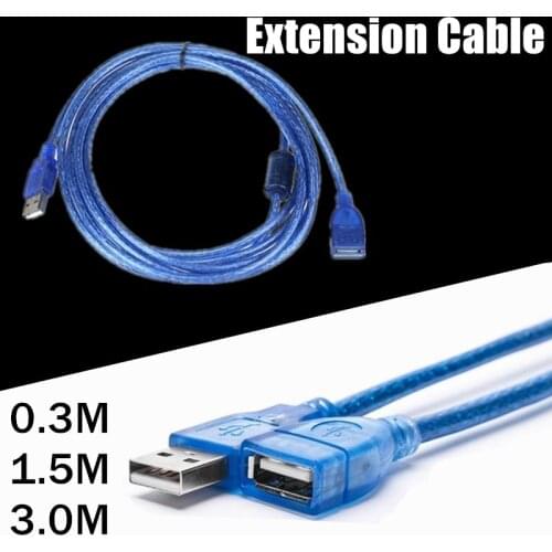 USB 2.0 Male To Female Extension Cable Data Sync Extender Cord 0.3m 1.5m 3 meters For Laptop Smart-TV PS4 Xbox Keyboard Mouse