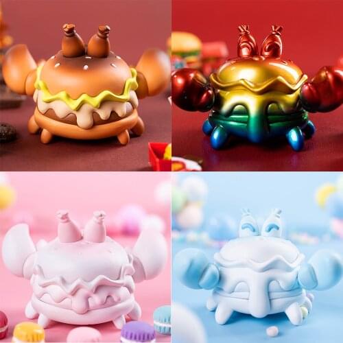 Crab Burger blind box trendy play cute cute girl heart doll Surprise toys gift For Girl fairyfigurine anime decor desk decor
