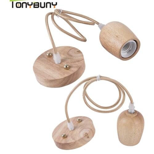Hot Selling Wood Lamp Base E27 WoodLamp Holder pretty Pendant Bulb Light Screw E27 Socket