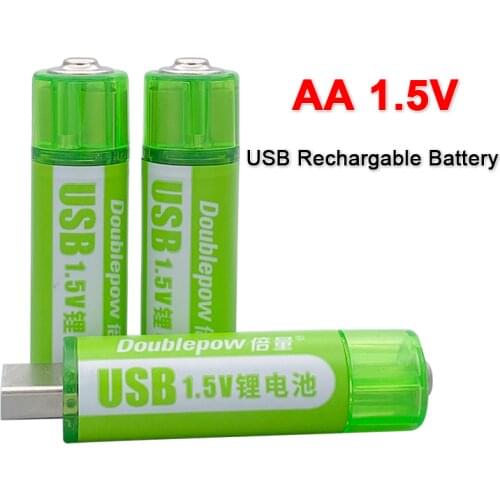 1.5V AA USB Rechargeable Battery 1800mWh AA Rechargeable Li-ion Battery for Remote Control Mouse Small Fan Electric Toy Battery