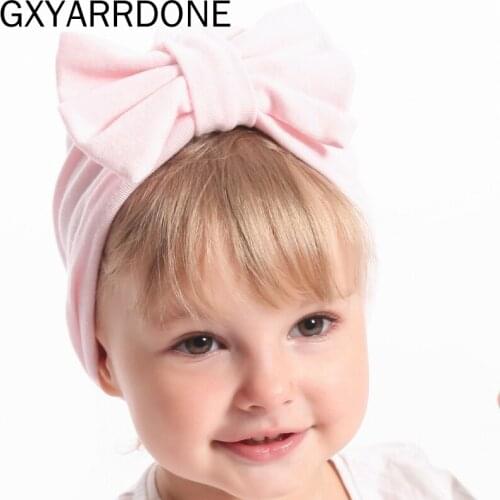 New Winter Baby Hat for Girls Big Bow Autumn Turban Baby Cap Photography Props Infant Beanie Baby Girl Hat Accessories 12 Colors