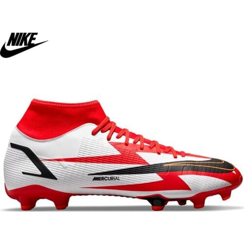 Original Nike Mercurial Superfly 8 Academy CR7 MG Multi-Ground Male Krampon-Red DB2854-600 Nike Soccer Shoe