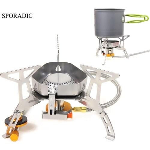 Outdoor Gas Stove Camping Gas Burner Folding Furnace Stove Tourist Equipment Hiking Split 3500W Picnic Camping Accesorios