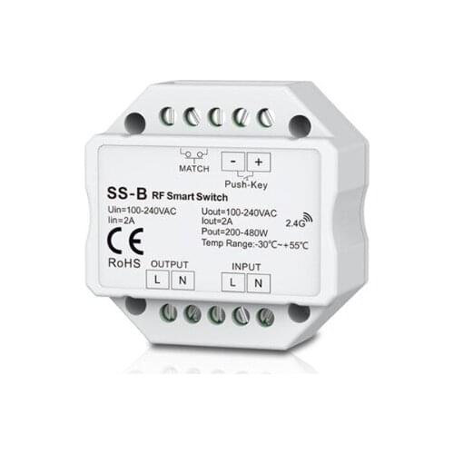 AC RF Switch & Push Switch SS-B AC100-240V RF Smart Switch Output 100-240VAC 2A 480W RF smart switch with relay output