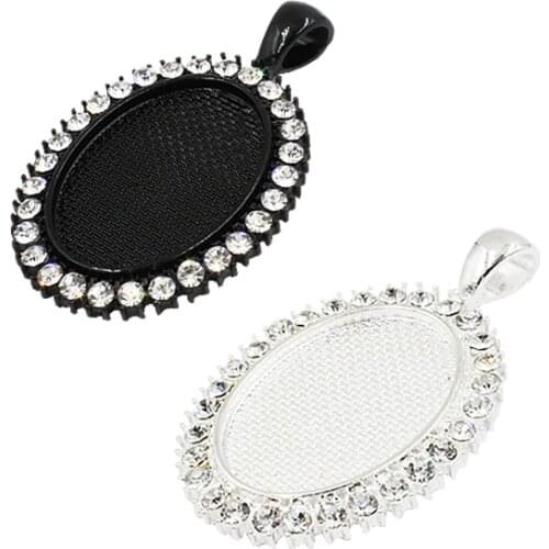 Fit 20*30mm Oval Cabochons Rhinestones Cameo/Glass Frame bezel Settings Tray blank DIY Accessory Making 3pcs/lot K05285