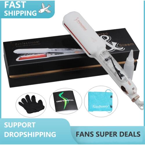 Professional Wide Plates Hair Straightener Curler Ceramic Flat Iron Keratin Straightening Salon Curling Irons Styling Tools