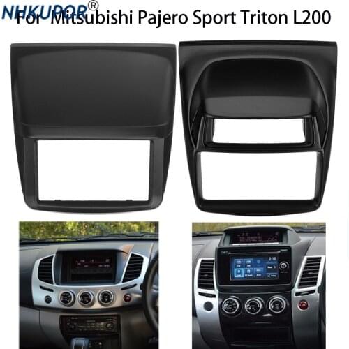 Car Radio Frame For MITSUBISHI L200 Triton Pajero Sport Challenger Dash Kit Fascia Center Console Holder Refit Bezel Faceplate