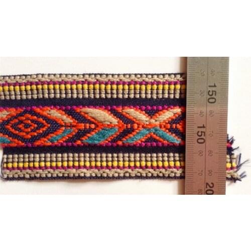 Hot selling top quality 5cm single face embroidery woven webbing,fashion straps webbing,XERY160911E guitar strap ribbon