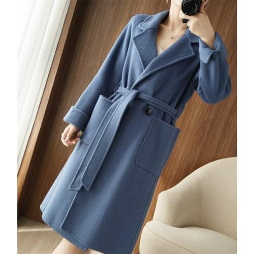 High Quality Double Sided Wool Coat Women Winter Casaul Autumn Long Trench Overcoat Ladies Jacket Korean Style Clothes WPY4030