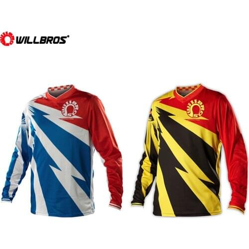 Willbros GP Air Cyclops Long Sleeve Mountain Bicycle Offroad Jersey Mens Motocross Motorcycle Summer T-shirt