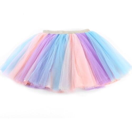 Girls Skirts Baby Ballet Dance Rainbow Tutu Toddler Glitter Gradiet Printed Ball Gown Party Clothes Kids Skirt Children Clothes