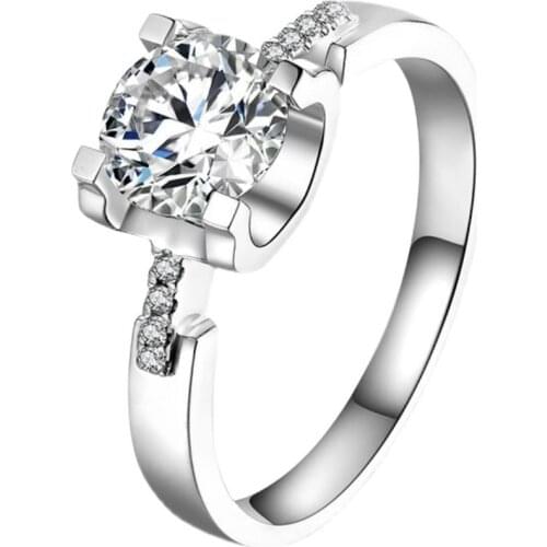 Real S925 Sterling Silver Rings Women Engagement Wedding Party Luxury Bull Head Big Diamond Jewelry Exquisite Elegant Cute Gift