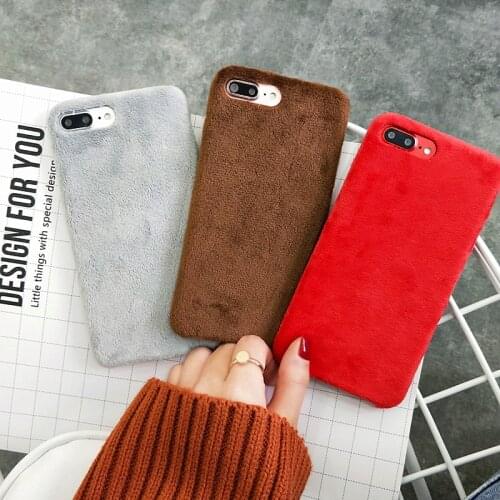 Winter plush Phone Case for iPhone 12 Mini 11 Pro Max SE Fashion Soft Cover for iphone XS Max X XR 6 6s 7 8 Plus Coque Fundas