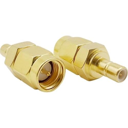 1Pcs SMA to SMB Male Plug RF Coaxial Connector Gold-Platin SMA Male to SMB Male Plug Straight RF Coaxial Antenna Adapter
