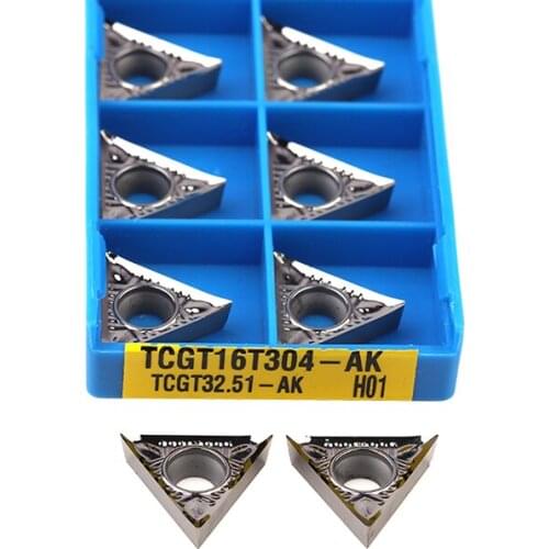 10pcs TCGT16T302-AK H01 TCGT16T304-AK H01 TCGT16T308-AK H01 Carbide Inserts CNC Lathe Tool Cutting Blades Aluminum Turning Tools
