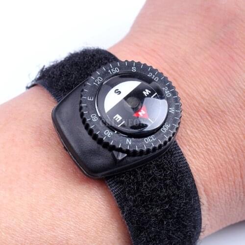 100Pcs/Lot Compass Outdoor Clip-On Watchband Hiking Gear Compasses GPS Nylon Band Bracelet With Closure Useful