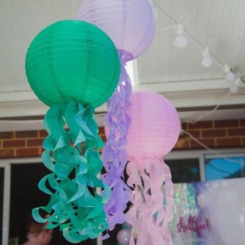 3pcs jellyfish hanging ornament little mermaid party decoration garland jellyfish pendant baby shower girl home decor banner