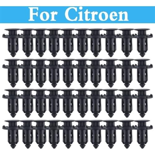 50pcs 9mm Plastic Screw Rivet Push Fit Panel Trim Clips Fixings Clips Black For Citroen C4 Cactus C5 C6 C1 C2 C3 C4 C4 Aircross