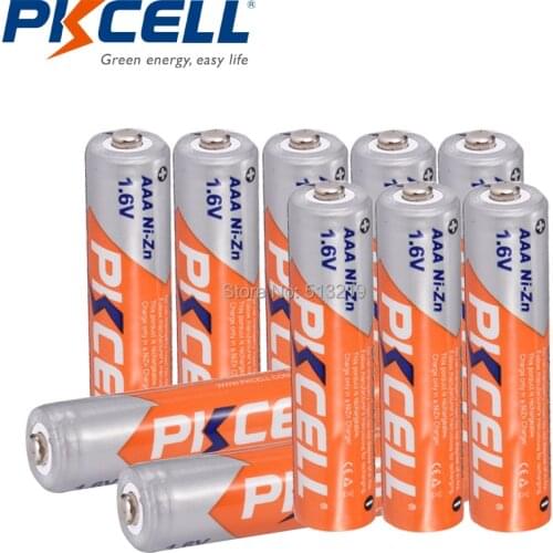 10pcs PKCELL AAA battery 1.6v Rechargeable batteries NI-ZN 3A 900MWH aaa battery rechargeable for Toys Flashlight RC Car