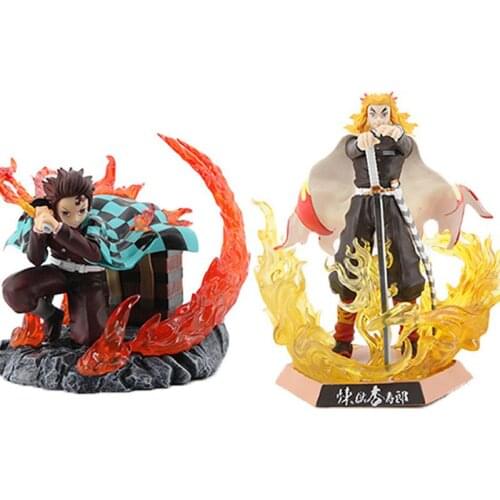 Devils Blade Anime Figure Model GK Kamado Tanjirou Kyoujurou 1/8 Figurine Demon Slayer Kimetsu No Yaiba Action Figure Model Toy