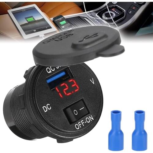 Car Charger Adapter 3.0 USB Fast Charger Car Auto Replacement Parts Battery Phone Charging Units Socket Splitter Single Outlet