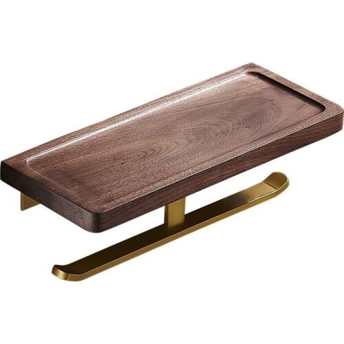 Black Walnut Tissue Box Roll Stand Mobile Phone Stand Toilet Paper Holder Bathroom Tissue Holder