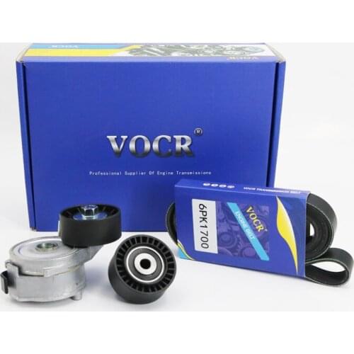 VOCR N6A10XA3A N6ATU5JP4 Engine 6PK1700 V-belt Tensioner Pulley for Peugeot 307 1.6L Accessory Belt Repair Kits 2004-2013