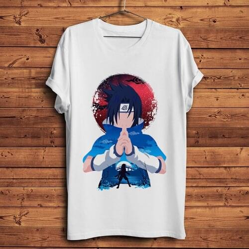 Uchiha Sasuke funny anime t shirt men summer new white casual tshirt unisex manga short sleeve streetwear tee