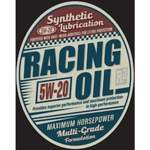 Racing Oil Typography 5w20 Elevator Pod Vintage Old School Hot Rod Motor Car Sticker Decal