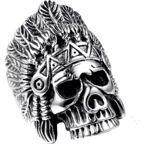 Indian Human Rings Vintage Gothic Style Silvery Creative Metal Male Anniversaries Gifts Handmade Jewelry Accessories Rings