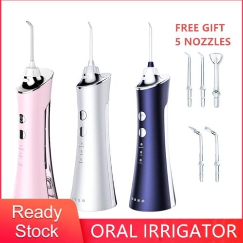 Oral Irrigator Professional Tooth Cleaner 5 Nozzles Water Flosser For Teeth Irrigators Teeth Mouth Clean Oral Jet Nasal Cleaner