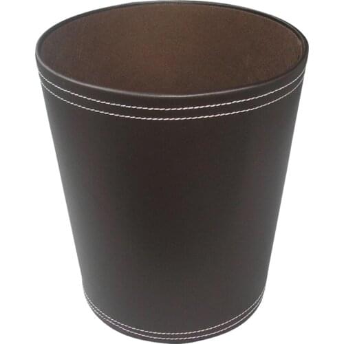 PU Leather Rubbish Bin Waste Container Garbage Bins Kitchen Dustbin Office