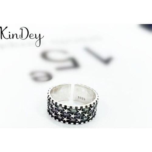 Kindey Boho Style Silver Color Star Rings For Women Lady Girls Opening Rings Party Gifts Anillos 2020
