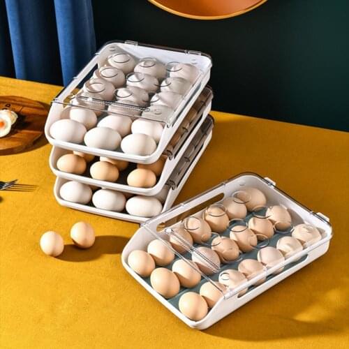 Egg Storage Container Wear Resistance Automatic Egg Rolling Easy to Clean Plastic Egg Storage Container for Kitchen