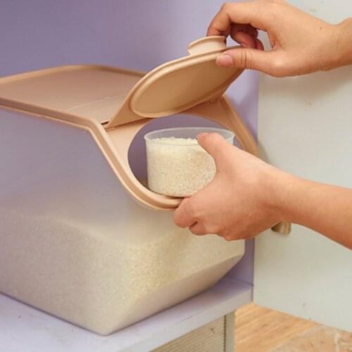 Kitchen Food Grain Rice Container Box Kitchen Rice Fruit Storage Box Barrel Grain Large Capacity Dry Grain Portable Container