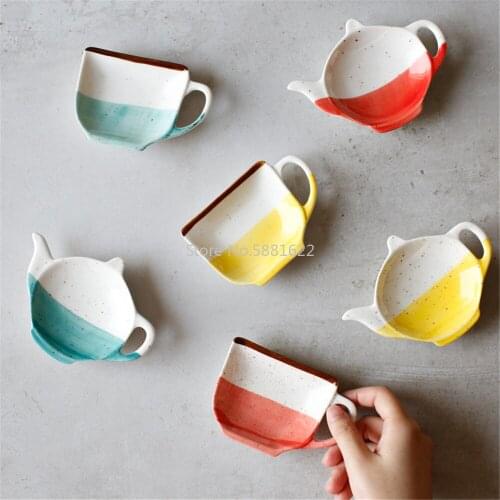 Creative Sauce Dish Ceramic Teapot Plate Seasoning Soy Sauce Bowl Vinegar Dishes Ketchup Plates Decoration Gift Tableware 1PCS