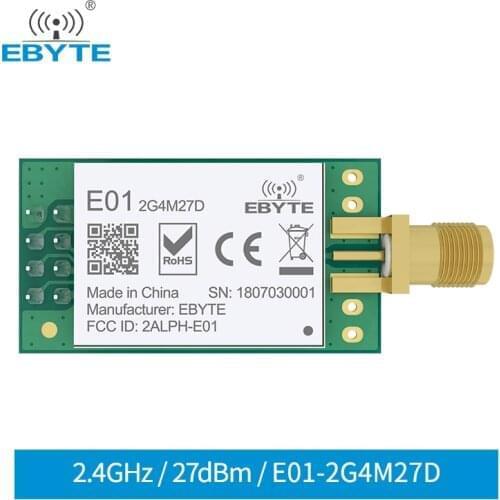 10pcs nRF24L01 PA LNA nRF24L01P 2.4GHz Module 27dBm Wireless Transceiver Module Long Distance for Smart Home E01-2G4M27D