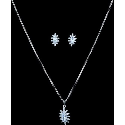 Jewelry Sets HADIYANA Simple Gorgeous Stainless Steel Necklace Earrings Set For Women High Quality CN0968 Haar Sieraden Bruiloft