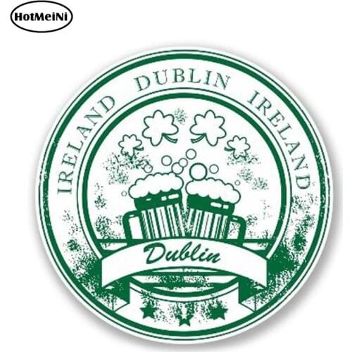 HotMeiNi 13cm x 13cm Dublin Ireland Decal Vinyl Car Sticker iPad Laptop Travel Luggage Tag Map Flag Graphic Waterproof Sticker
