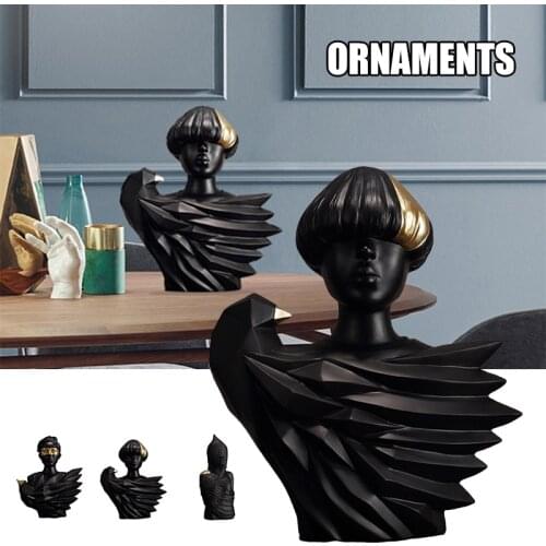 Newly Modern Bust Statue Creative Abstract Resin Crafts Ornament for Home Living Room Office Decoration
