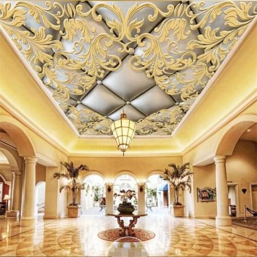 Beibehang Custom Photo Wallpaper Soft flower Living Room Ceiling Home Decoration Wall Art Hotel Ceiling 3d Wallpaper mural