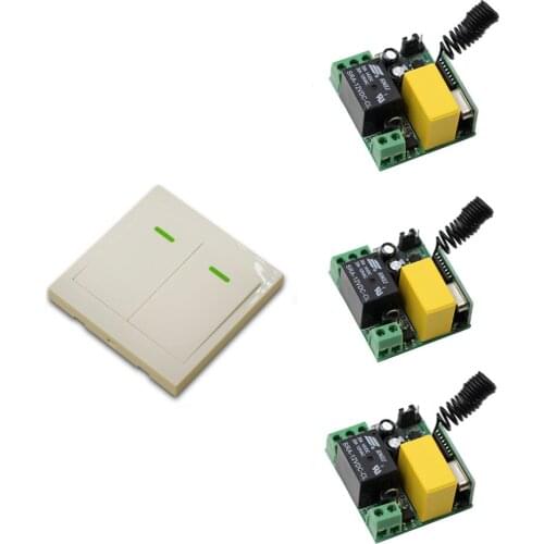 Promotion New Item AC220V 10A Relay Wireless Remote Control Switch 3pcs Receivers+ Wall Panel Remote Transmitter for Smart Home