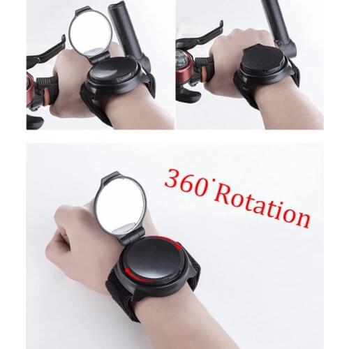 Adjustable Wrist-Type Convex Cycling Rearview Mirror with Plastic / Cotton Armband