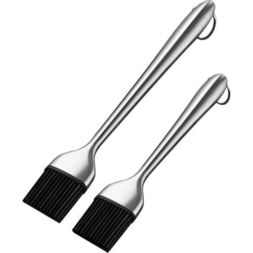 Silicone BBQ Brush Kitchen Oil Brush Long Handle Barbecue Grill Cook Basting Brush Pastry Baking Brush Outdoor BBQ Accessories