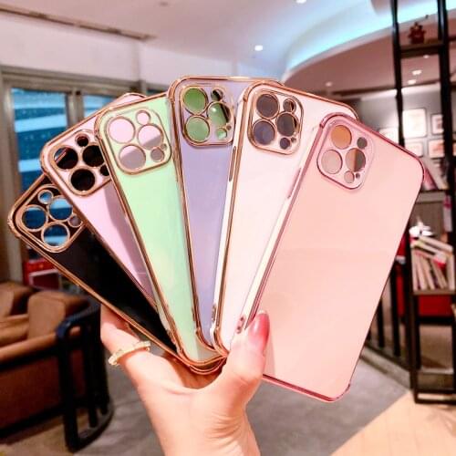 Luxury Plating Silicone Case For iPhone 12 11 Pro Max XS XR X R 8 7 Plus 12Pro 11Pro iPhone12 Phone Full Protective Shell Covers