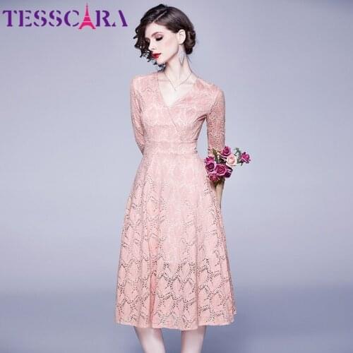 Голубые летние платья TESSCARA China At AliExpress