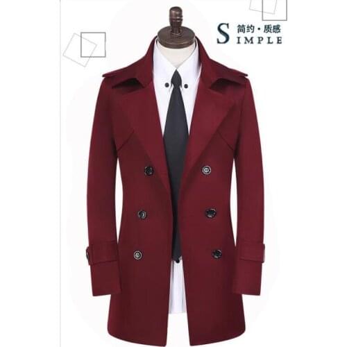 Double breasted trench coat men overcoat long sleeve mens clothing 2020 new designer slim sexy business grey plus size S - 9XL