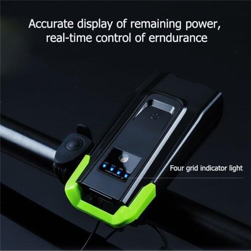 Bicycle Front Head Light Set Powerful Torch With Horn 2000mAH USB Rechargeable Waterproof Headlight for Mountain Bike Accessory